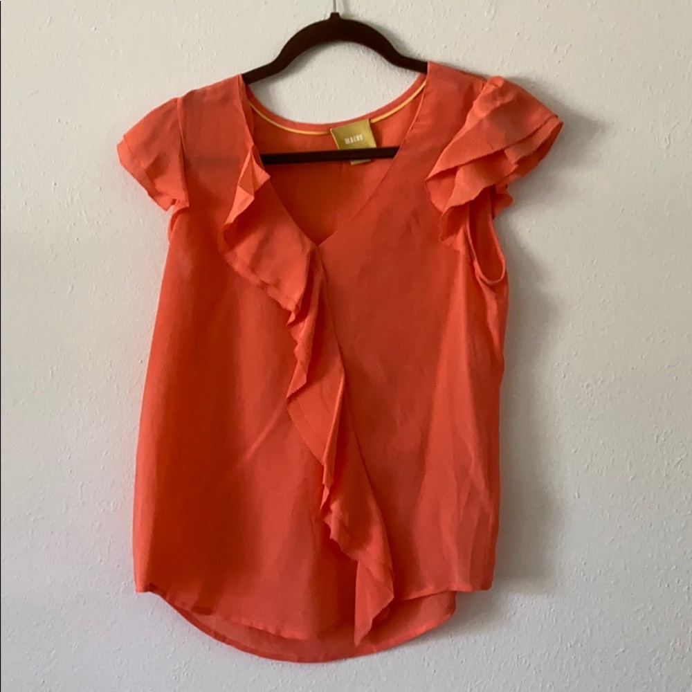 Gorgeous Coral Anthropologie Top